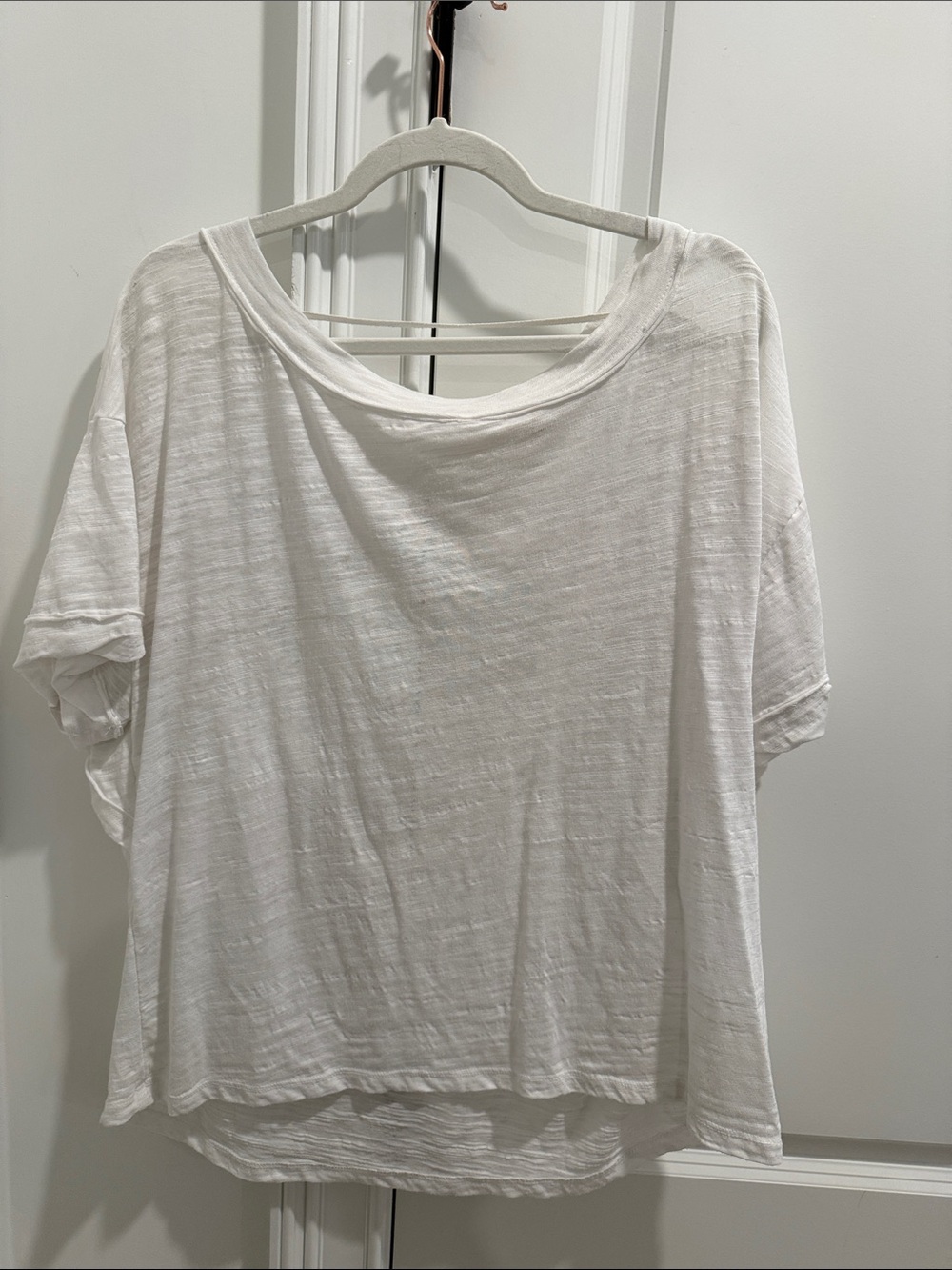 We The Free White Scoop Neck Short Sleeve Tee